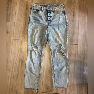Old Navy High Rise Distressed Jeans - Light Blue